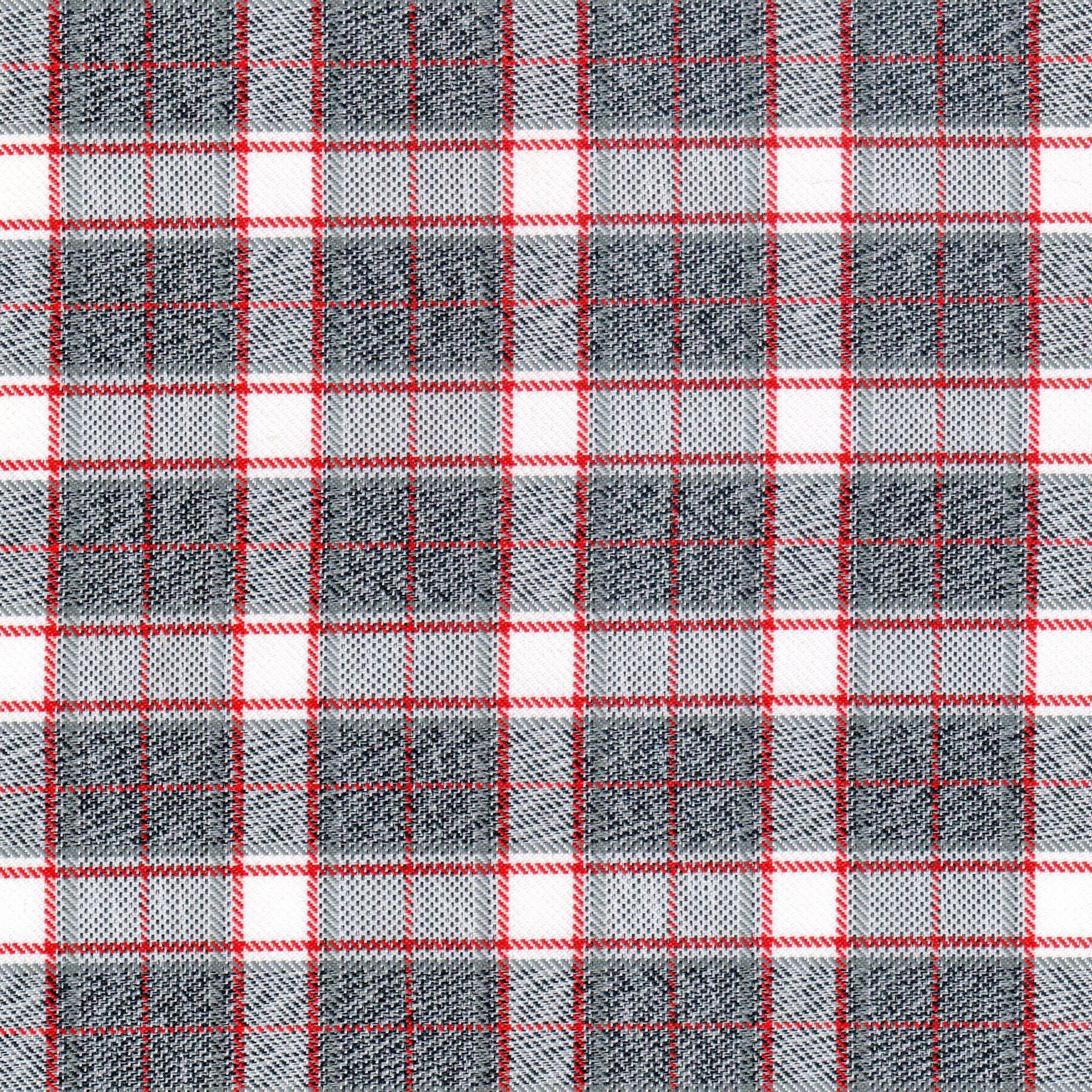 Tela de poliéster diagonal moline en cuadros azul, gris y rojo; ideal para uniformes escolares e institucionales SchoolLine.