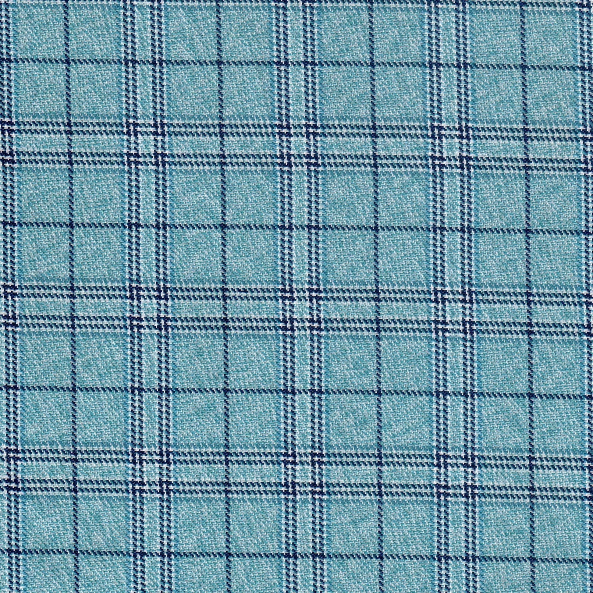 Tela de poliéster diagonal turquesa-azul marino con cuadro; ideal para uniformes escolares e institucionales, SchoolLine