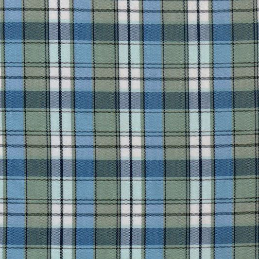 Tela SchoolLine 13012001 Dacron especial, azul y verde, diseño de cuadros; ideal para uniformes escolares e institucionales.