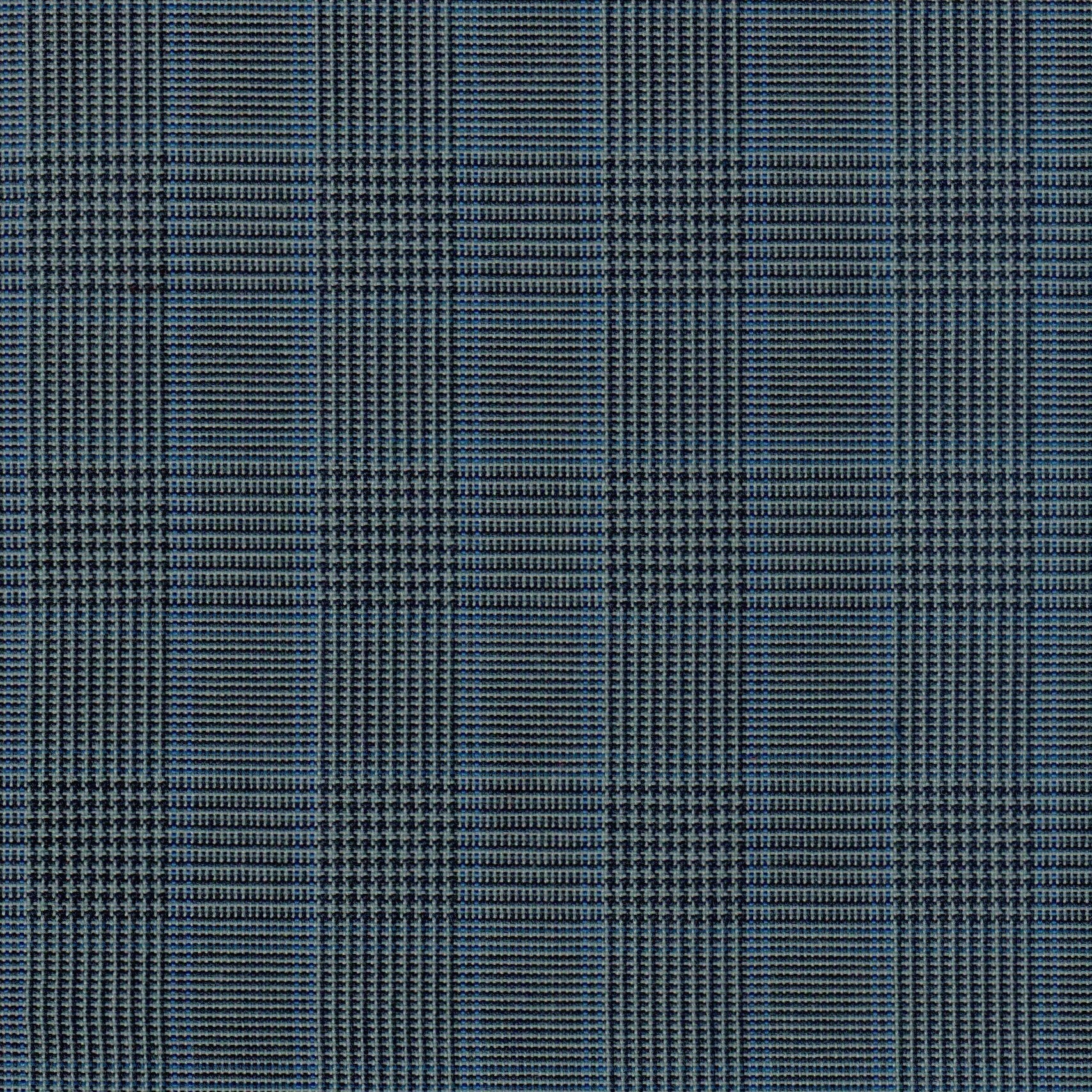 Tela SchoolLine 13012006 Dacron especial; tela azul y gris en patrón plaid para uniformes escolares e institucionales.