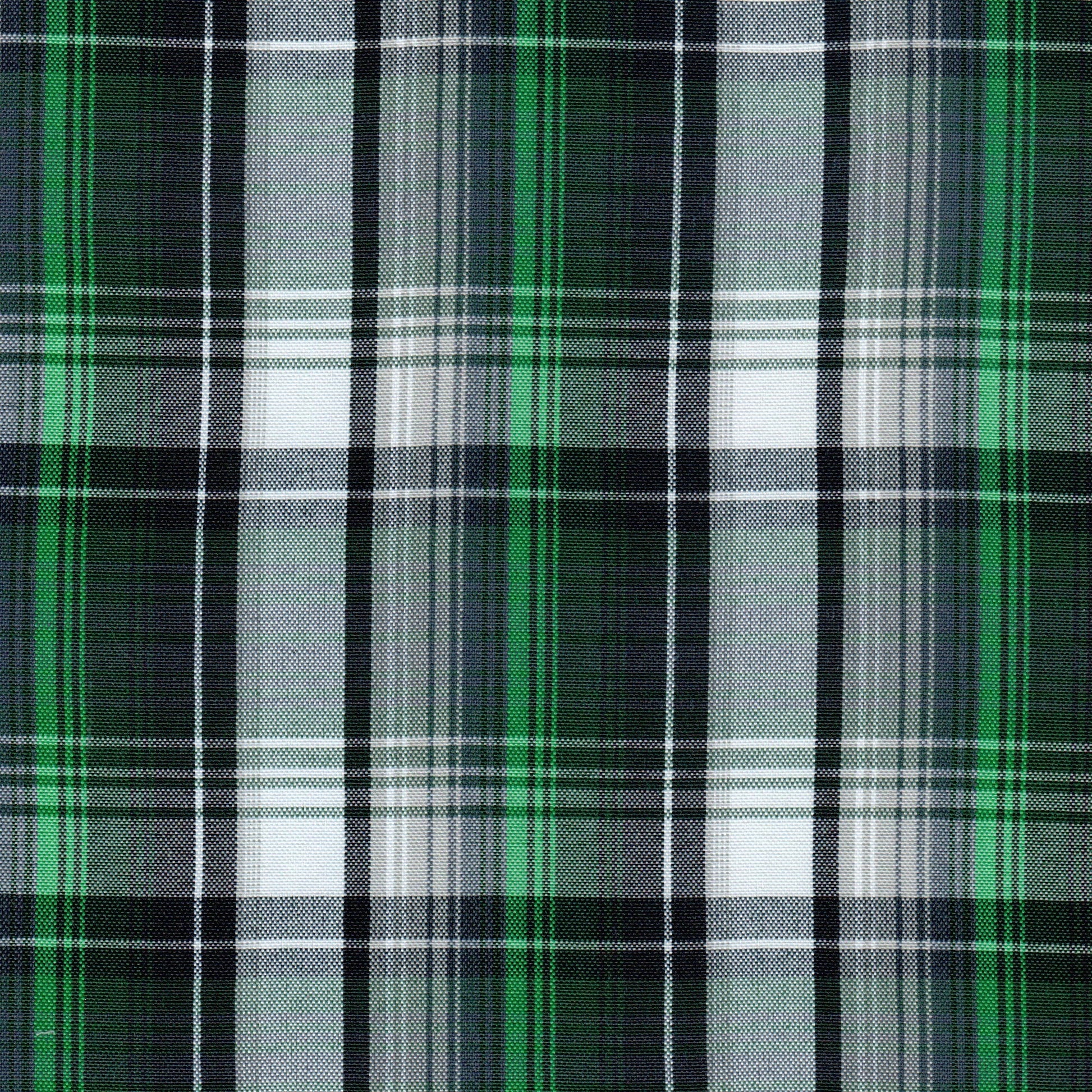 Tela Dacron especial SchoolLine 13012008, diseño tartán verde negro gris, ideal para uniformes escolares e institucionales.