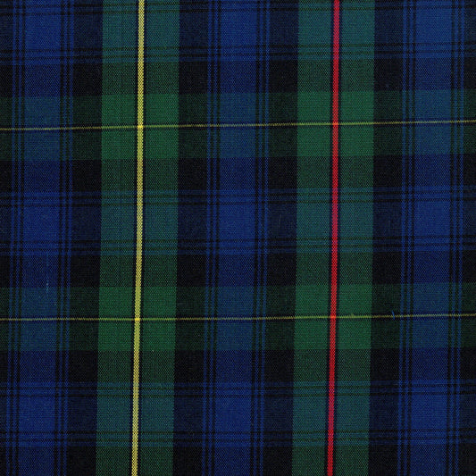 Tela tartán azul, verde y rojo con líneas finas; Dacron especial SchoolLine para uniformes escolares e institucionales.