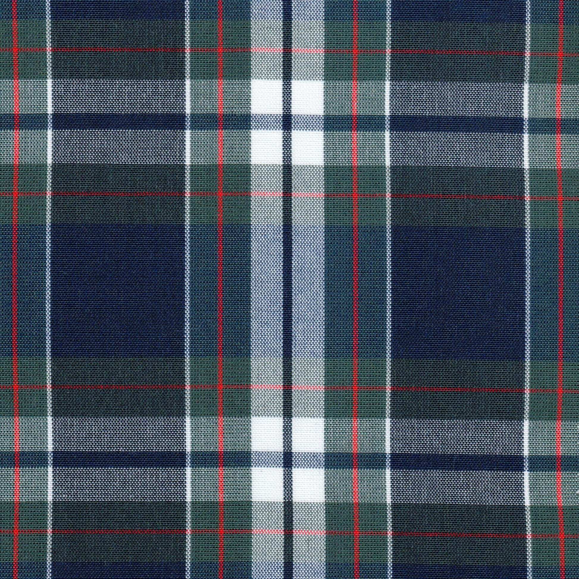Tela SchoolLine 13012022 Dacron especial: tartán azul marino, verde y blanco con líneas rojas, ideal para uniformes escolares e institucionales.