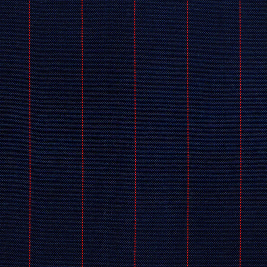 Tela Dacron especial SchoolLine 13012023, azul marino con rayas rojas, ideal para uniformes escolares e institucionales.