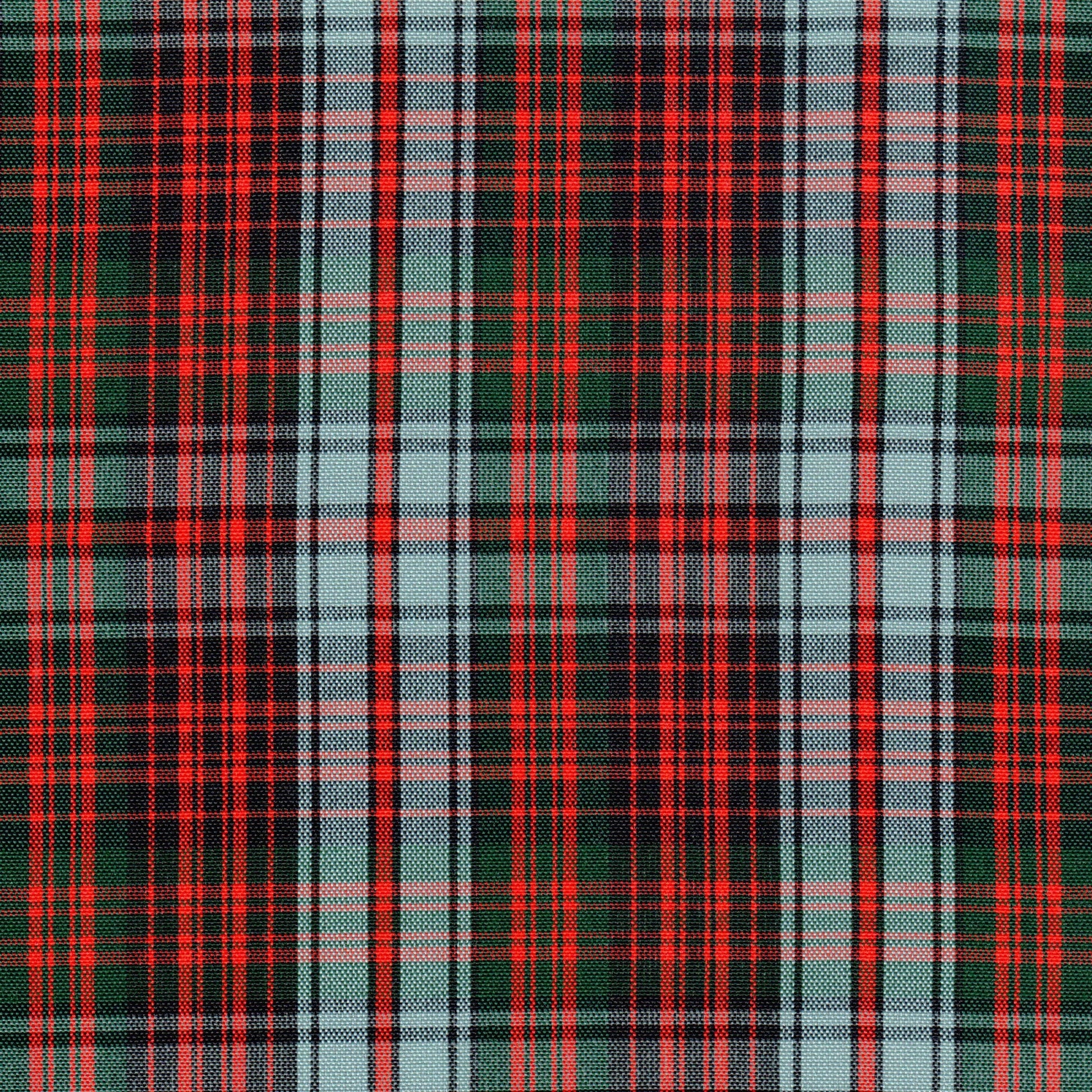 Tela escocés tartán Dacron SchoolLine en rojo, verde y negro, ideal para uniformes escolares e institucionales.