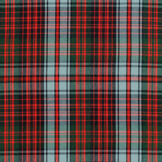 Tela escocés tartán Dacron SchoolLine en rojo, verde y negro, ideal para uniformes escolares e institucionales.