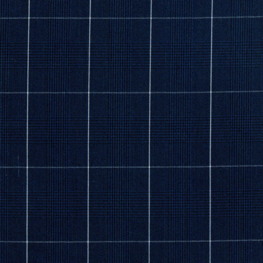 Tela azul marino con cuadros blancos; 13012032 Dacron especial, SchoolLine, ideal para uniformes escolares e institucionales