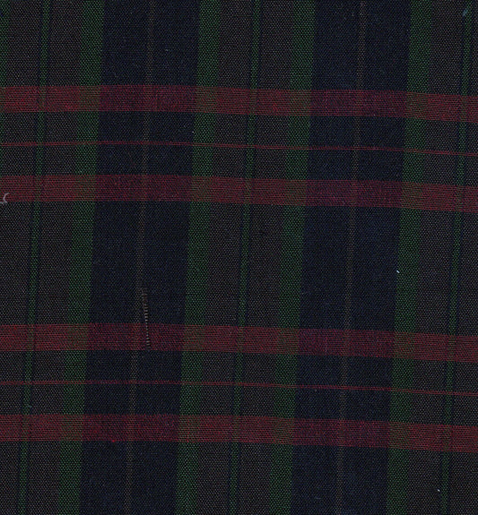 Tela SchoolLine 13012036 Dacron: cuadros azul marino y verde con rayas rojas, ideal para uniformes escolares e institucionales.