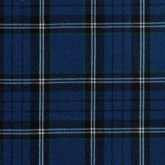 Tela azul marino con diseño tartán en blanco, 13012037 Dacron especial de SchoolLine para uniformes escolares