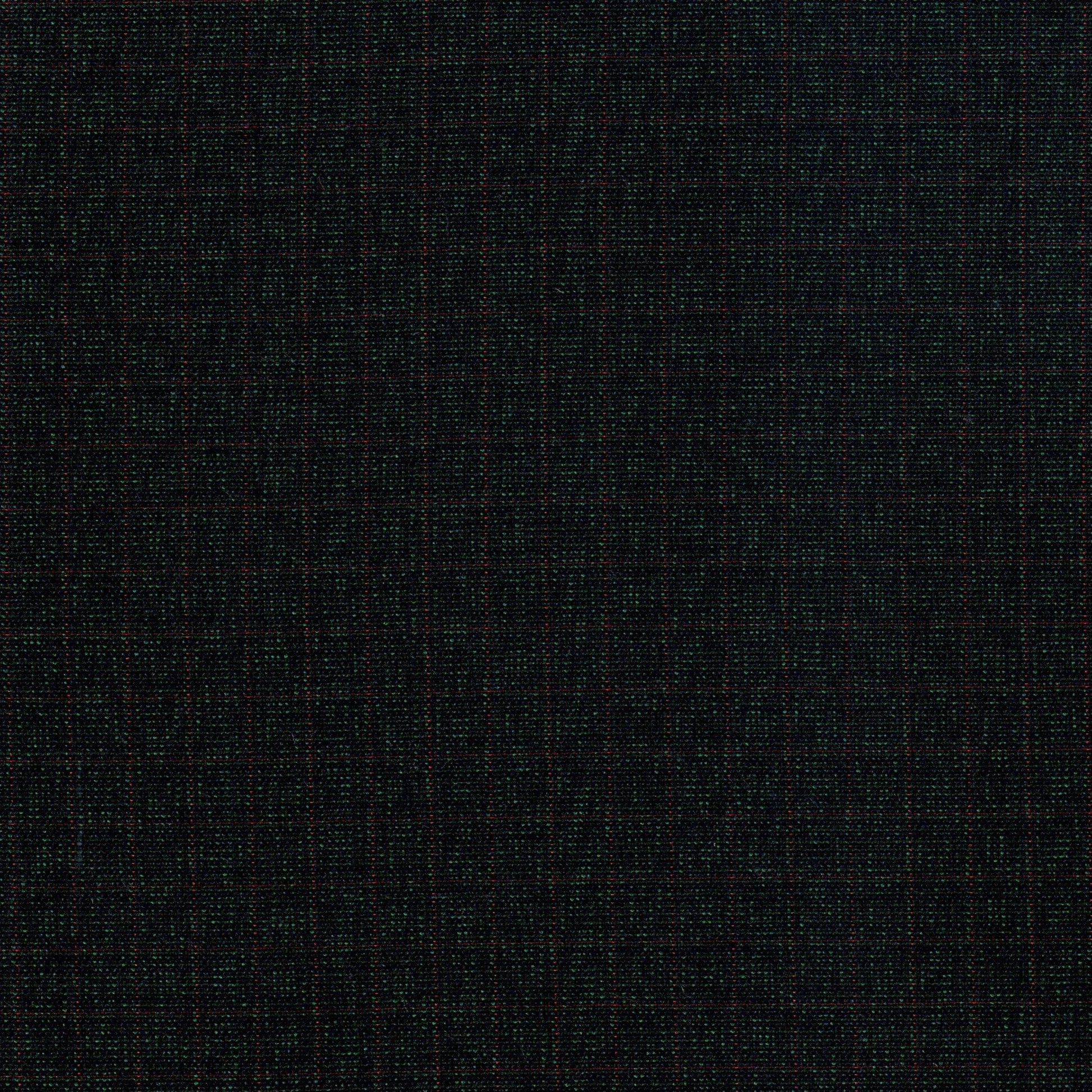 Tela moline Dacron para uniformes SchoolLine; color negro con sutil patrón de cuadros rojos, ideal para uniformes escolares e institucionales.