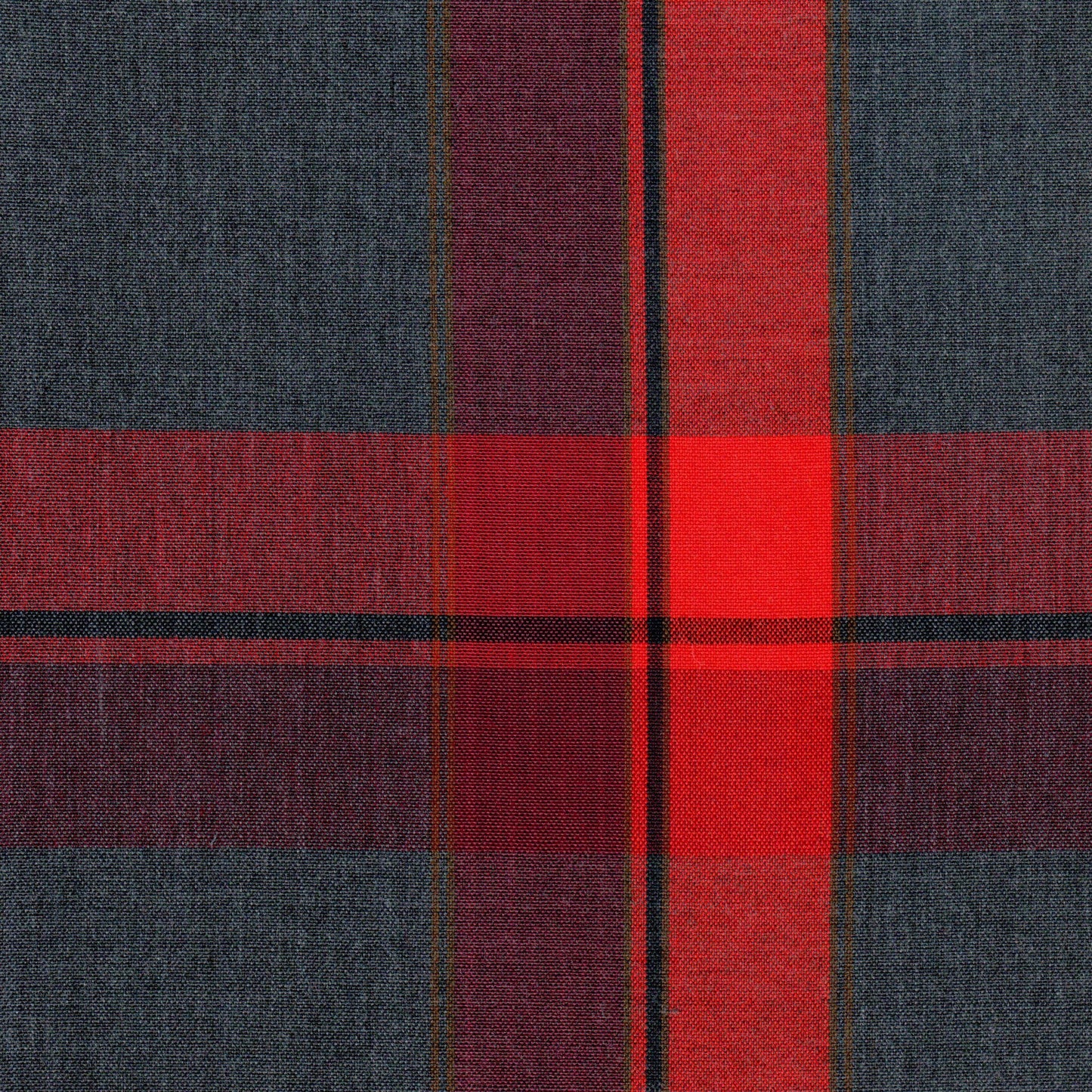 Tela Dacron 13014001 de SchoolLine, tela jaspeada a cuadros navy y rojo para uniformes escolares.