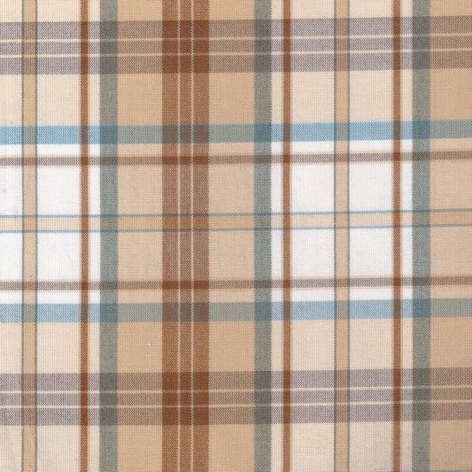 Tela 13014003 Dacron uniforme a cuadros beige, marrón y azul para uniformes escolares e institucionales SchoolLine