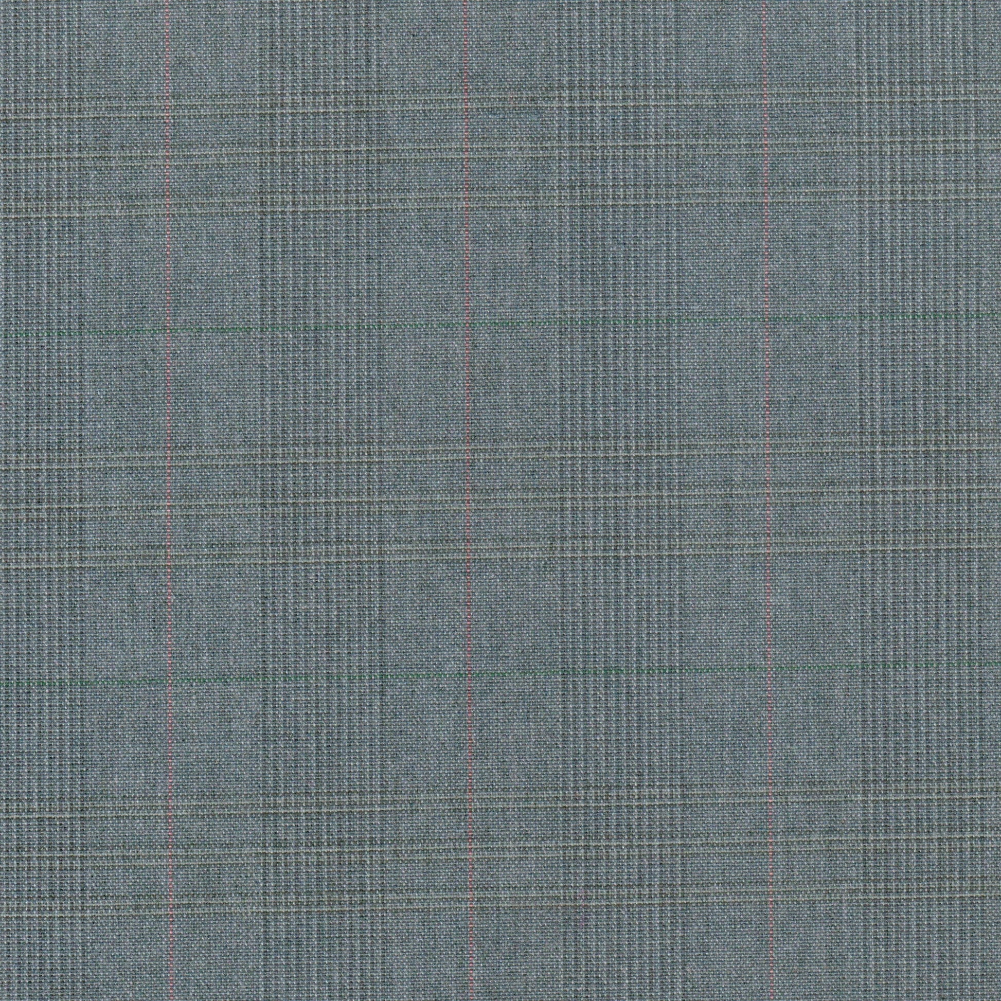 Tela 13014004 Dacron jaspeada gris azulado con líneas rojas; ideal para uniformes escolares e institucionales, SchoolLine.