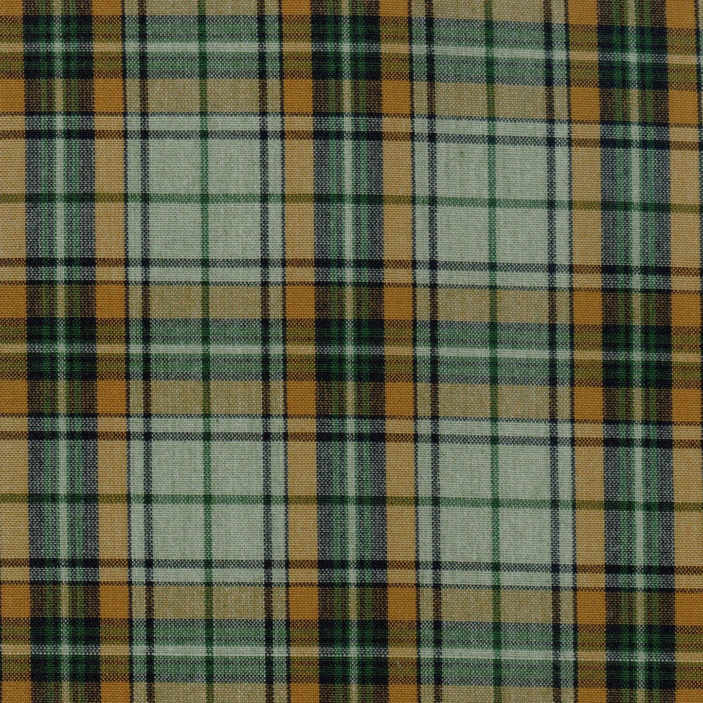 Tela SchoolLine 13014005 Dacron uniforme jaspeado con cuadros en verde, caoba y beige.