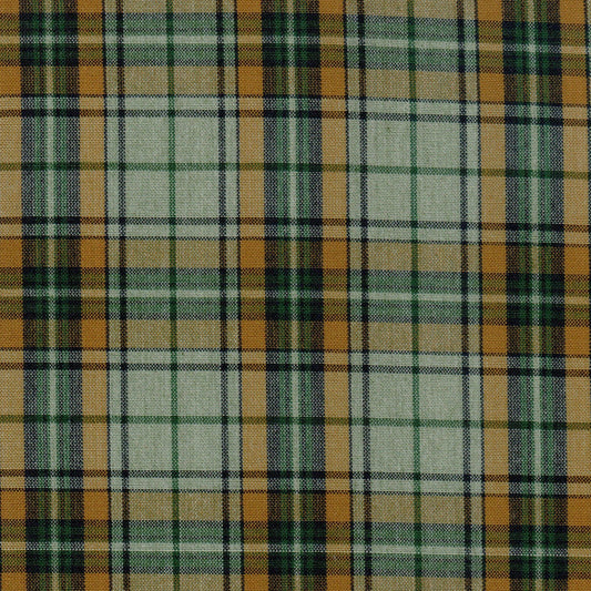 Tela SchoolLine 13014005 Dacron uniforme jaspeado con cuadros en verde, caoba y beige.