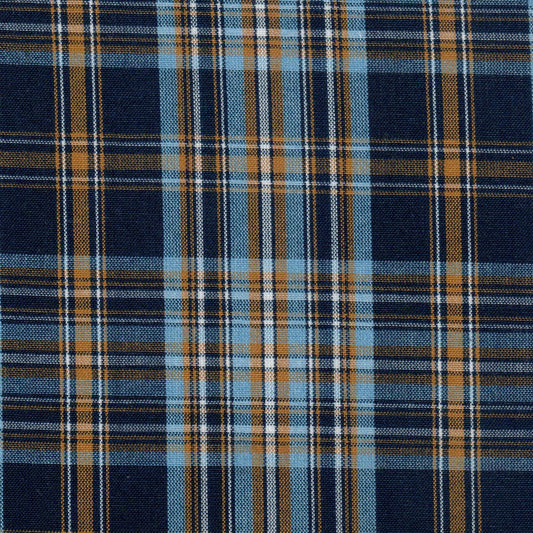 Tela 13014014 Dacron jaspeado azul y marrón de SchoolLine, tela para uniformes escolares e institucionales.