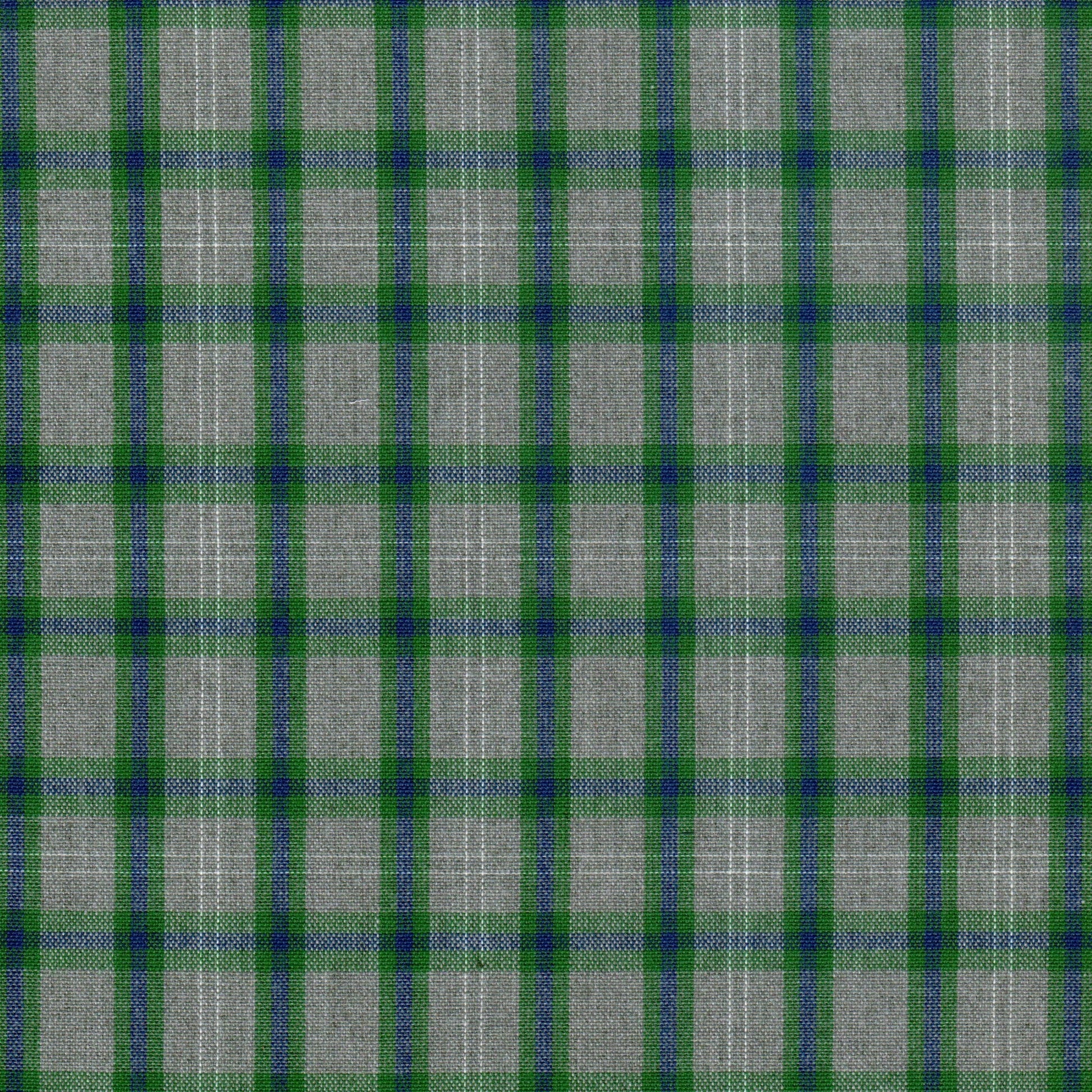 Tela Dacron uniforme jaspeado SchoolLine en cuadros verde, azul y gris, ideal para uniformes escolares.