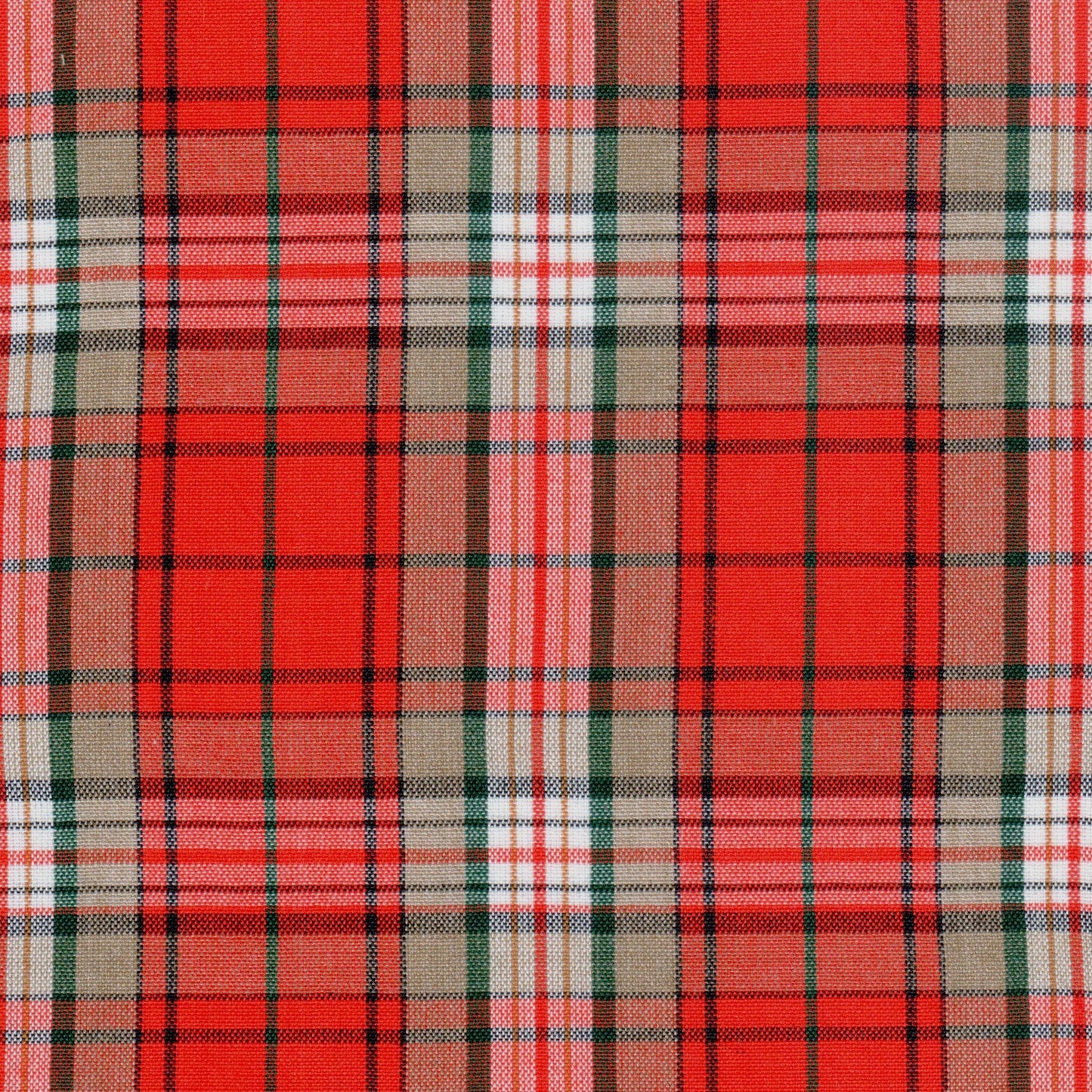 Tela 13014022 Dacron SchoolLine, tela a cuadros rojo, beige y verde para uniformes escolares e institucionales