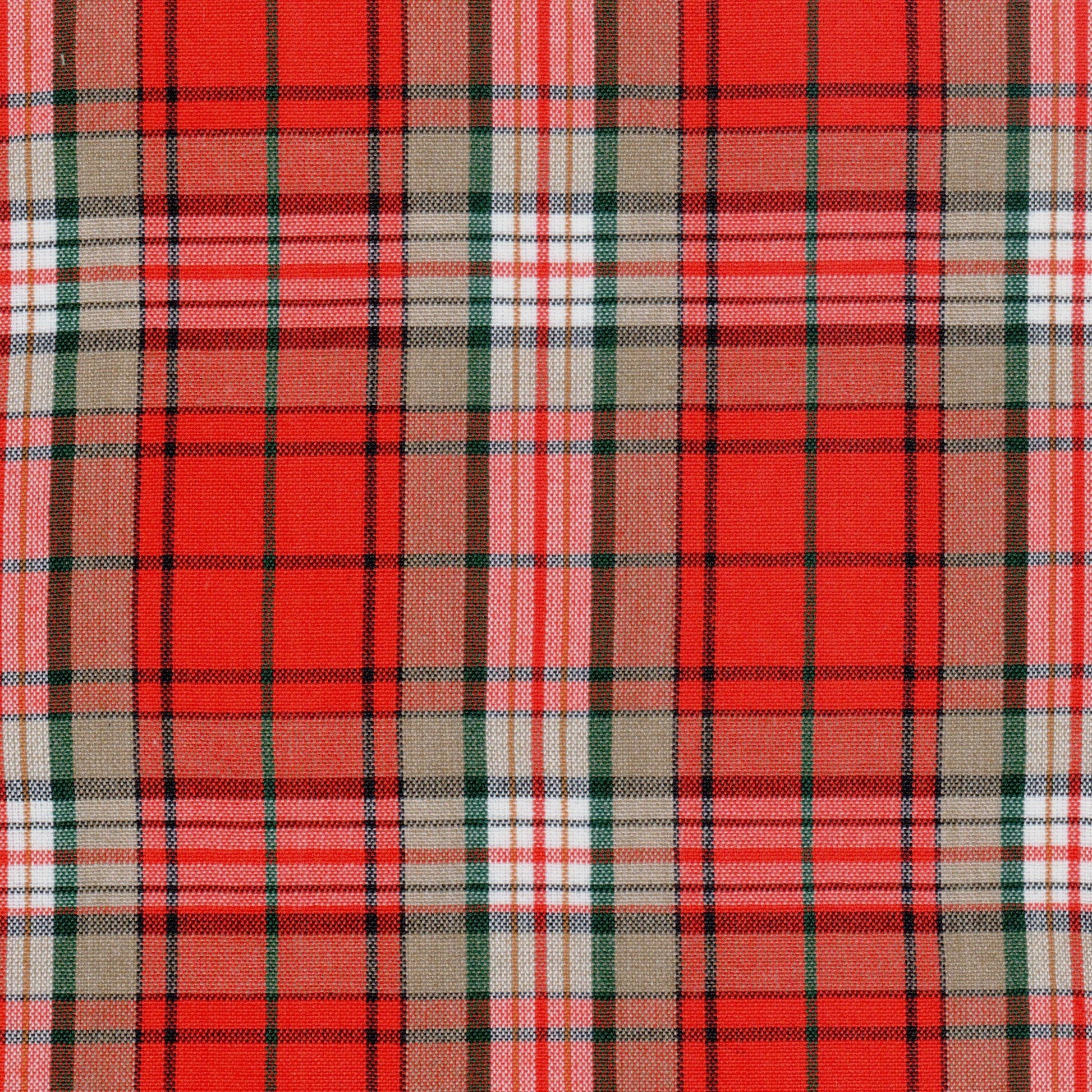 Tela 13014022 Dacron SchoolLine, tela a cuadros rojo, beige y verde para uniformes escolares e institucionales