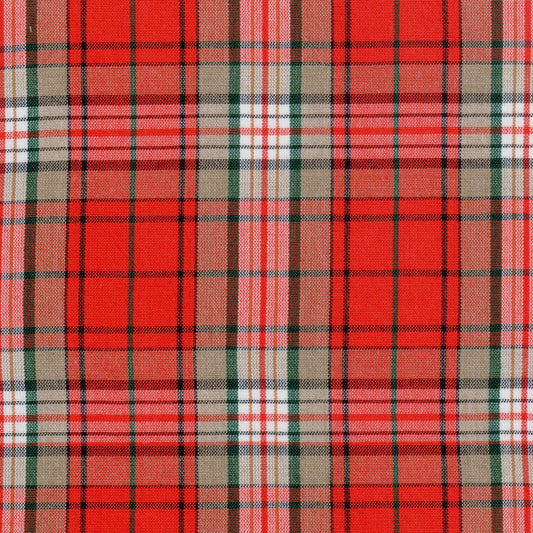 Tela 13014022 Dacron SchoolLine, tela a cuadros rojo, beige y verde para uniformes escolares e institucionales