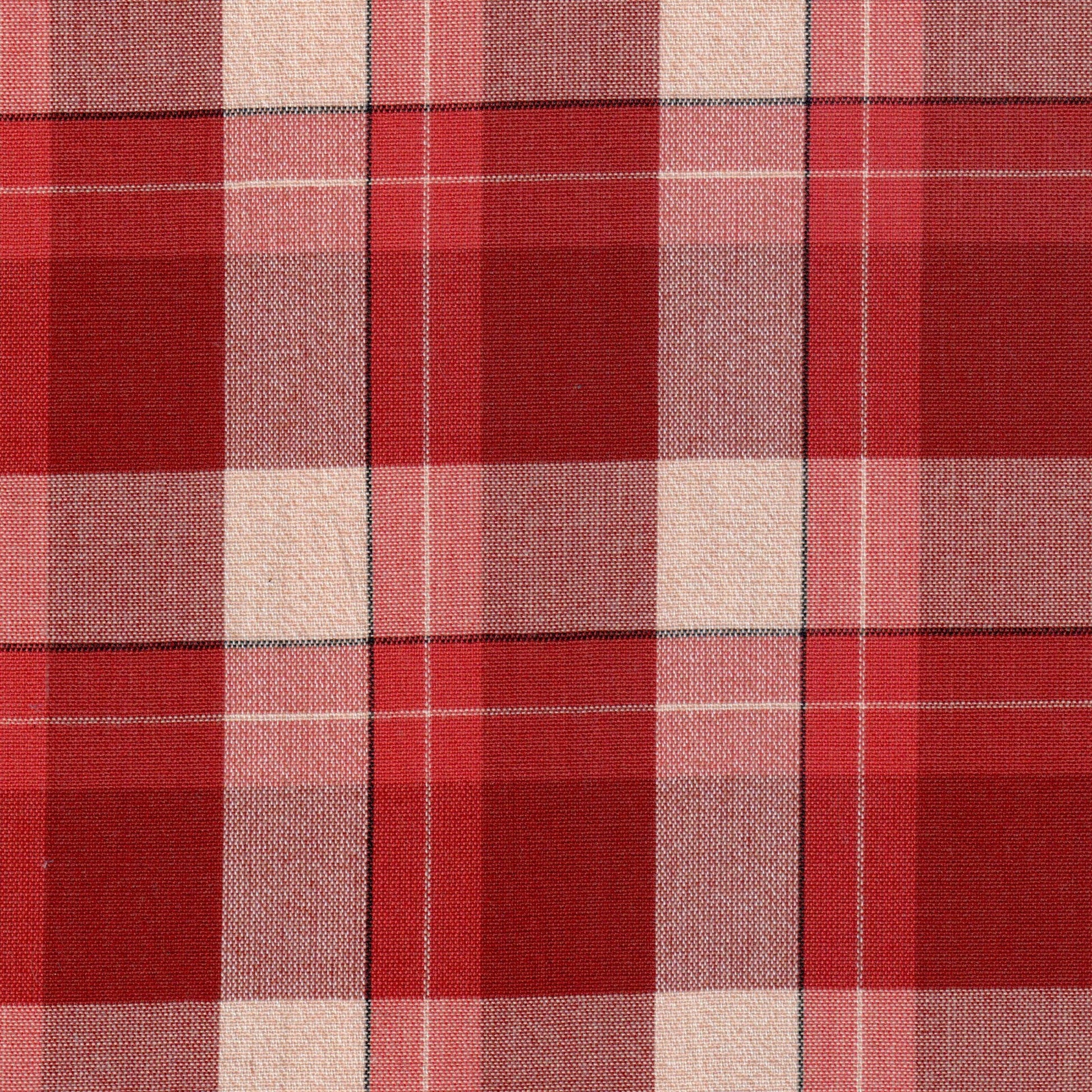 Tela Dacron 13014036 jaspeado SchoolLine: tela roja a cuadros beige, ideal para uniformes escolares e institucionales.