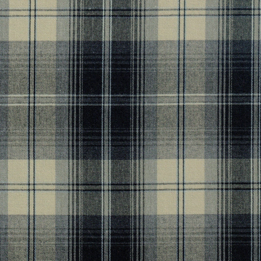 Tela de Dacron jaspeado SchoolLine, diseño cuadriculado en beige y azul marino, ideal para uniformes escolares