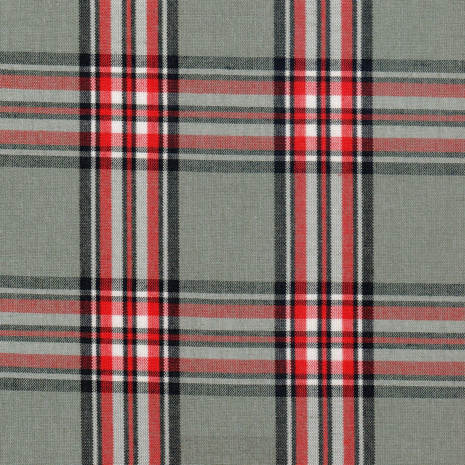 Tela Dacron uniforme jaspeado SchoolLine verde olivo con rojos, ideal para uniformes escolares.