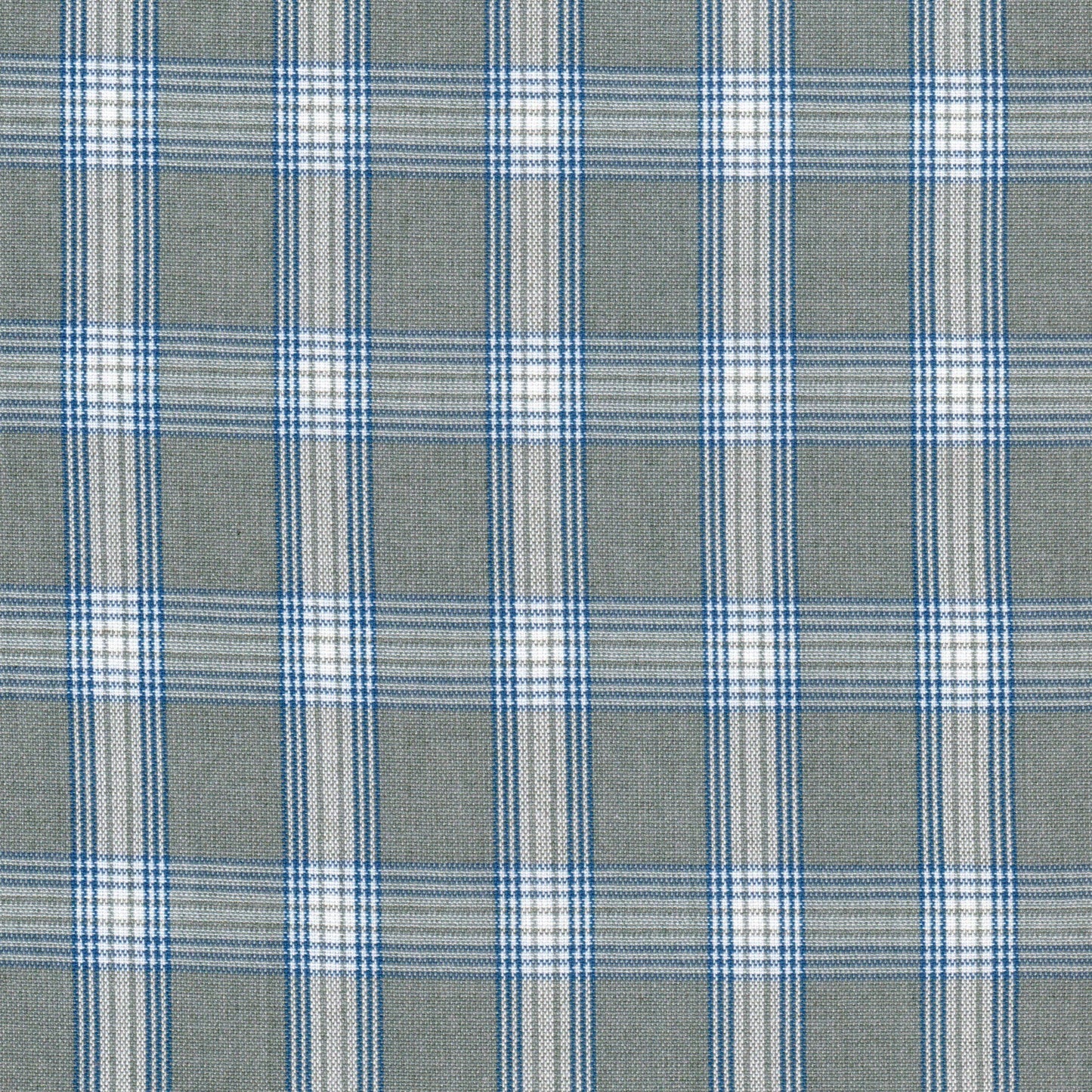 Tela 13014040 Dacron uniforme jaspeado SchoolLine, gris con cuadros azules y blancos, ideal para uniformes escolares.