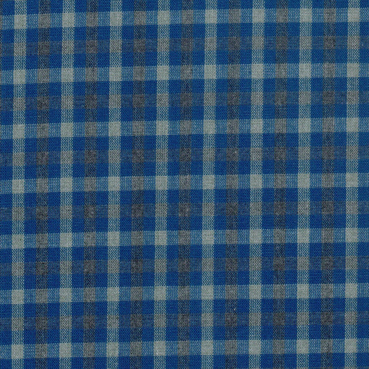 Tela Dacron 13014043 de SchoolLine en cuadro azul y gris, ideal para uniformes escolares e institucionales.