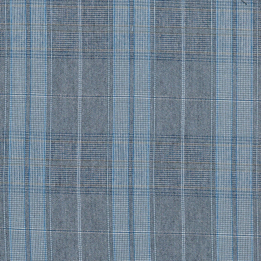 Tela Dacron jaspeada azul y gris de SchoolLine; tela de cuadros para uniformes escolares e institucionales.