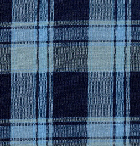 Tela 13014050 Dacron uniforme jaspeado en azul marino y azul claro; tela a cuadros para uniformes escolares SchoolLine.
