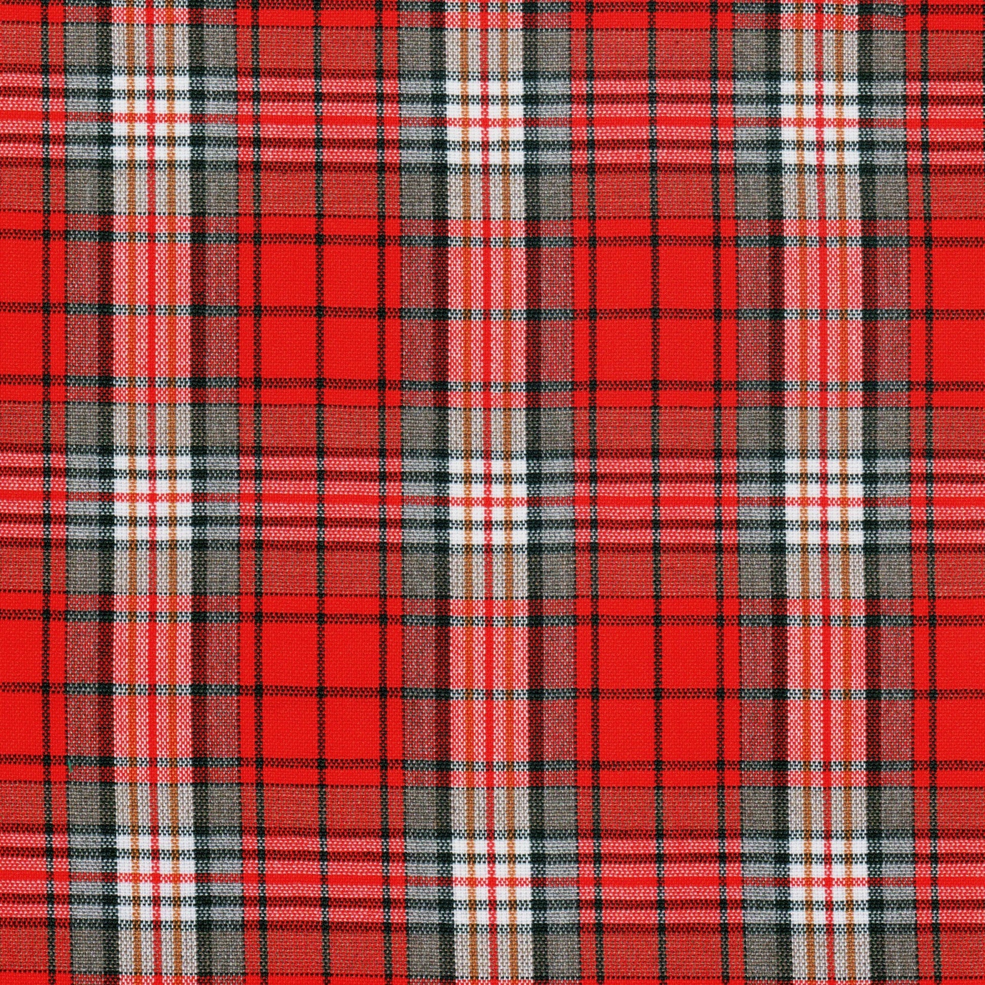 Tela roja intensa con diseño tartán jaspeado en cuadros; SchoolLine, ideal para uniformes escolares e institucionales.