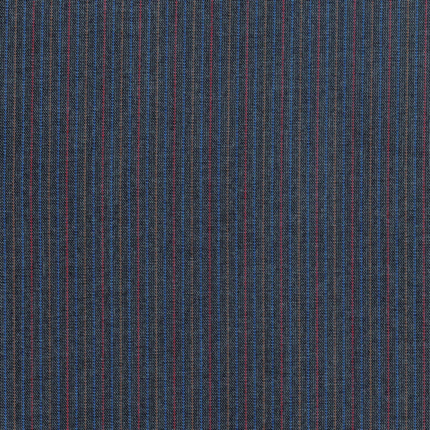 Tela 13014058 Dacron SchoolLine para uniformes, jaspeado azul marino con finas rayas rojas y azules, duradera.