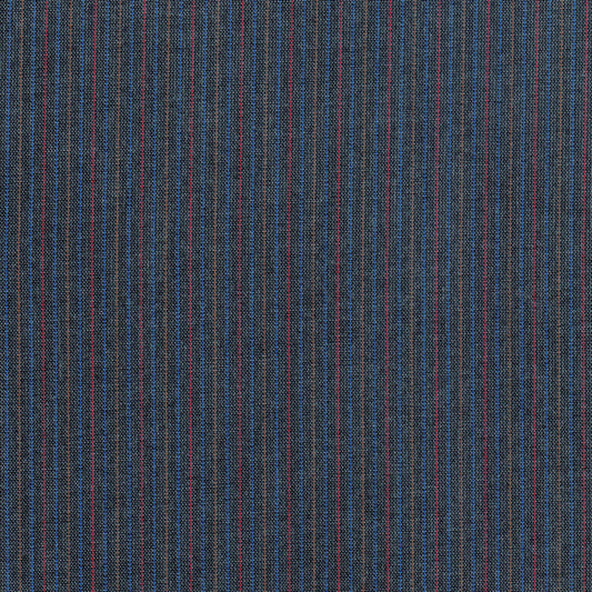 Tela 13014058 Dacron SchoolLine para uniformes, jaspeado azul marino con finas rayas rojas y azules, duradera.