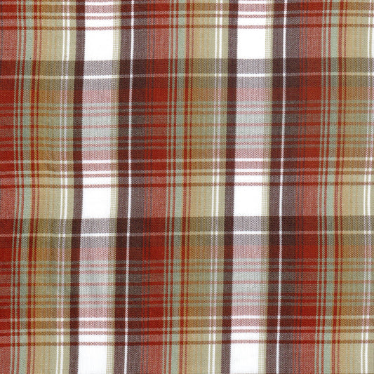 Tela 13014062 Dacron SchoolLine rojo jaspeado a cuadros, perfecta para uniformes escolares e institucionales.