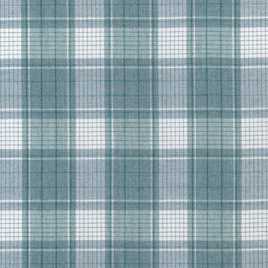 Tela 13014073 Dacron jaspeada a cuadros SchoolLine en verde azulado y blanco, ideal para uniformes escolares e institucionales