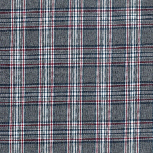 Tela jaspeada gris con diseño a cuadros Dacron SchoolLine, ideal para uniformes escolares e institucionales.