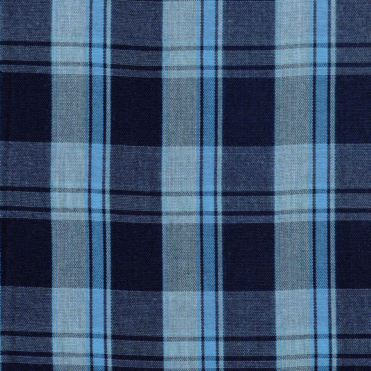 Tela 13014077 Dacron SchoolLine, tela azul jaspeada a cuadros para uniformes escolares e institucionales