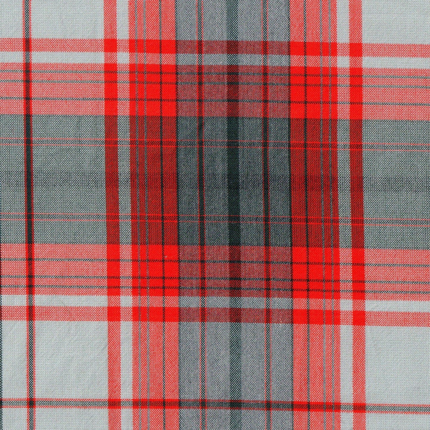 Tela Dacron uniforme jaspeado SchoolLine en rojo y gris con diseño plaid, ideal para uniformes escolares.