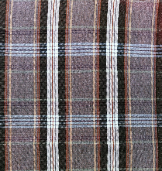 Tela Dacron 13014083 SchoolLine uniforme jaspeado morado, negro y blanco; tela/plaid para uniformes escolares.