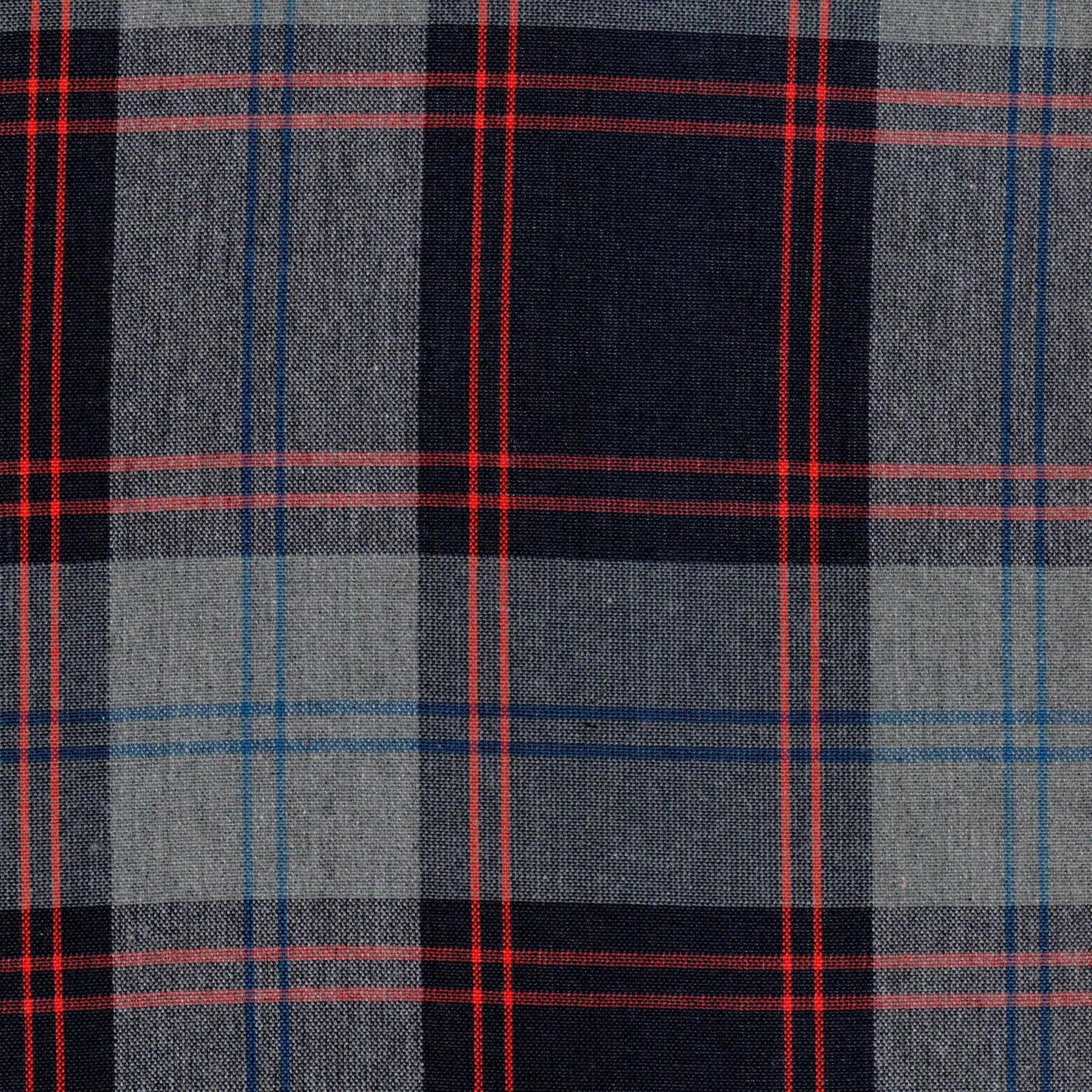 Tela 13014105 Dacron jaspeado azul marino/gris con rayas rojas para uniformes escolares SchoolLine