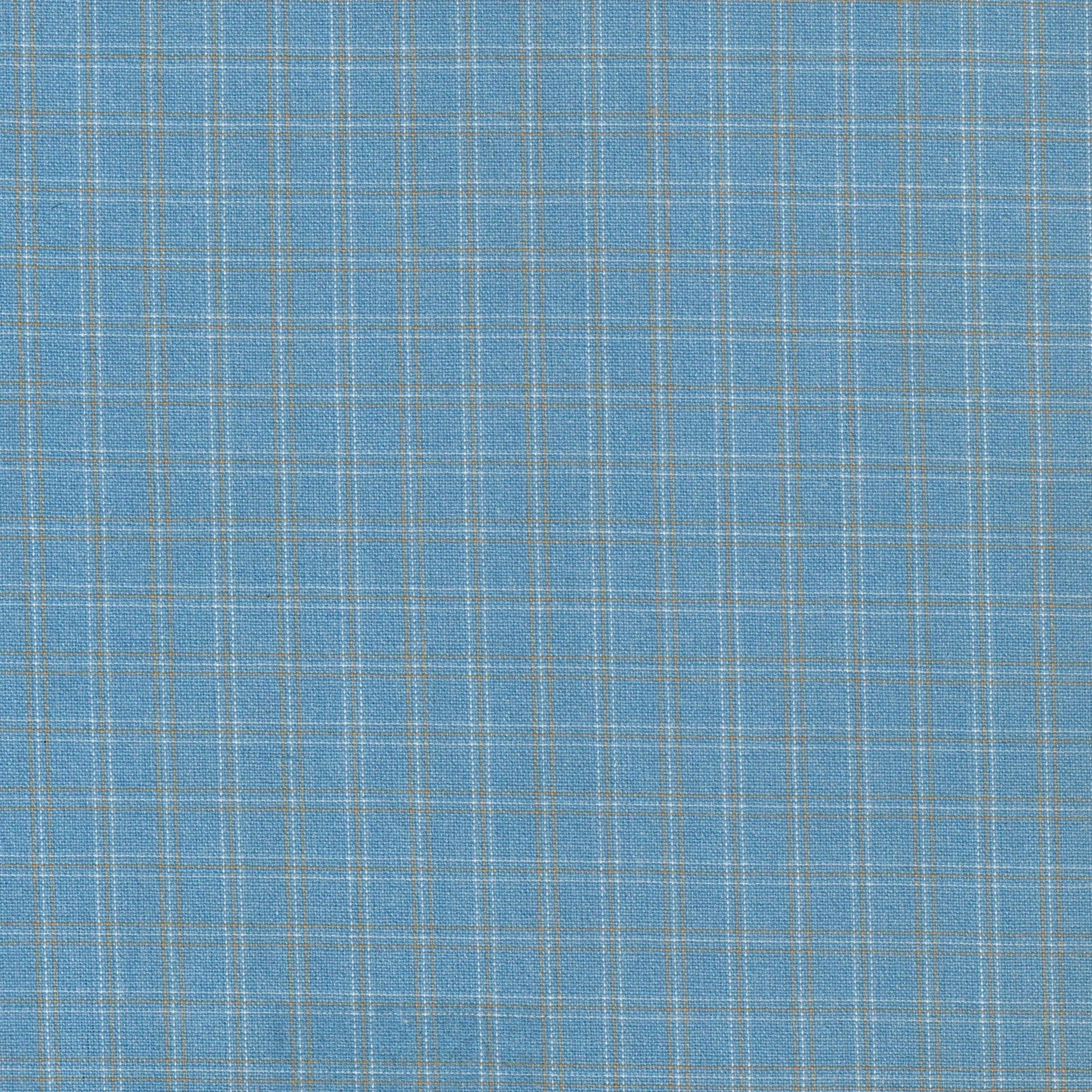 Tela 13014156 Dacron uniforme jaspeado de SchoolLine; azul claro con líneas beige, ideal para uniformes escolares e institucionales.