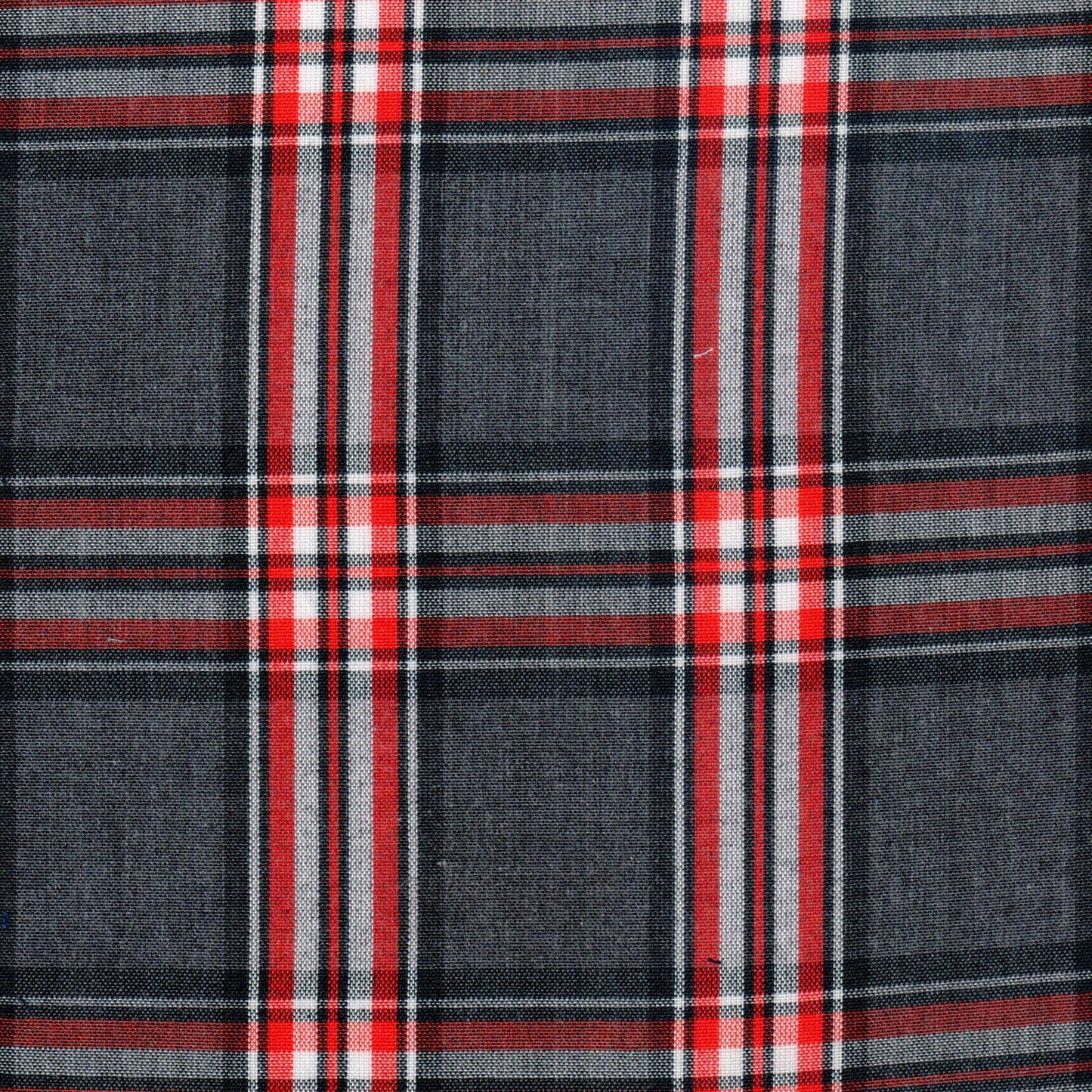 Tela Dacron azul marino con listones rojos y blancos en tartán, ideal para uniformes escolares e institucionales, SchoolLine.