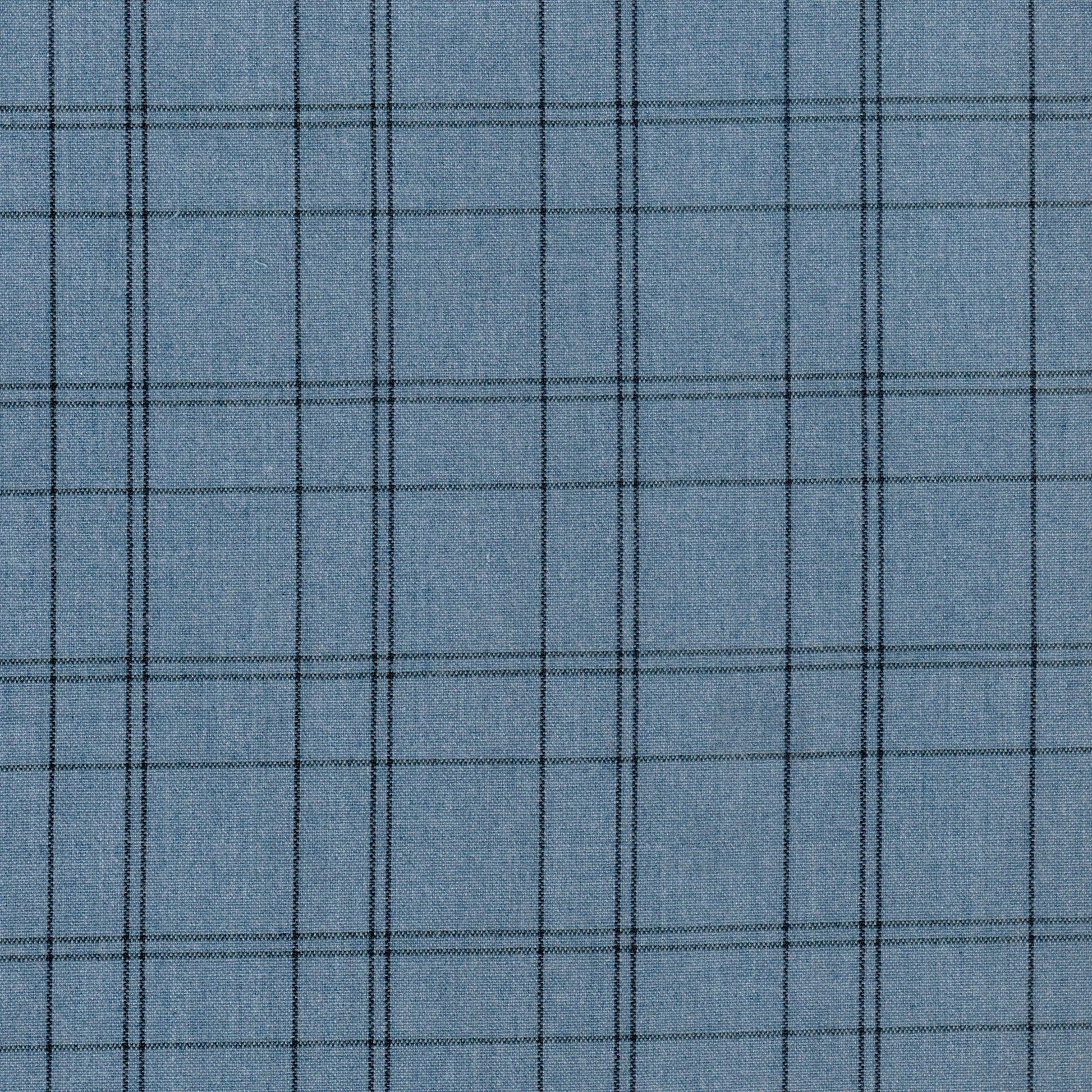 Tela azul jaspeada con diseño de cuadros, ideal para uniformes escolares e institucionales, SchoolLine.