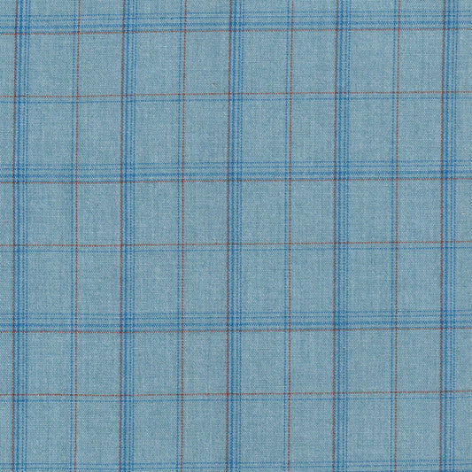 Tela 13018005 High school para uniforme SchoolLine, jaspeada azul claro con cuadros; ideal para uniformes escolares.