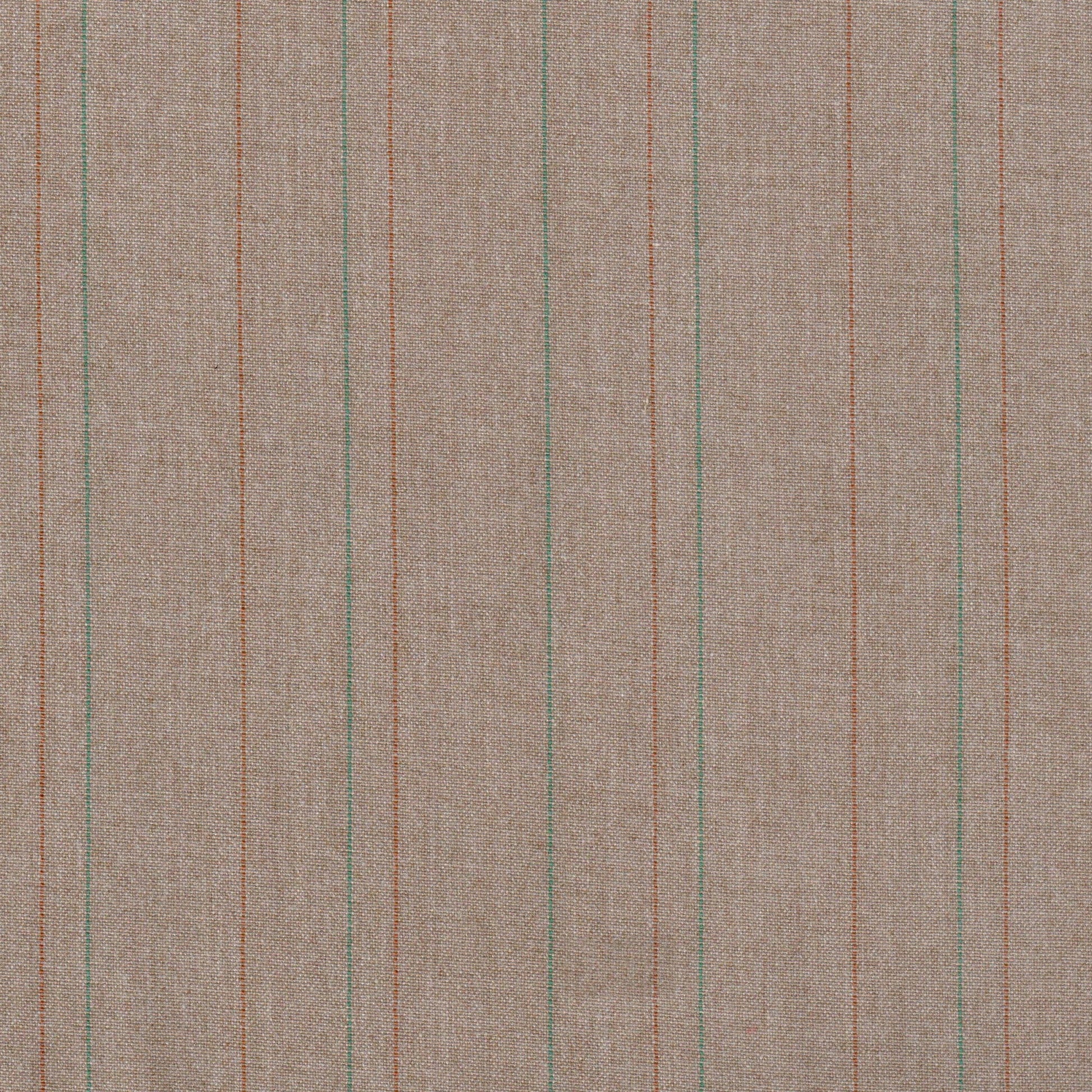 Tela SchoolLine 13018006 beige jaspeada con rayas verticales marrón y verde, ideal para uniformes escolares e institucionales