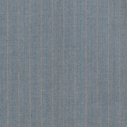 Tela SchoolLine 13018009 para uniformes escolares; gris azulado con vetas y finas líneas azules.