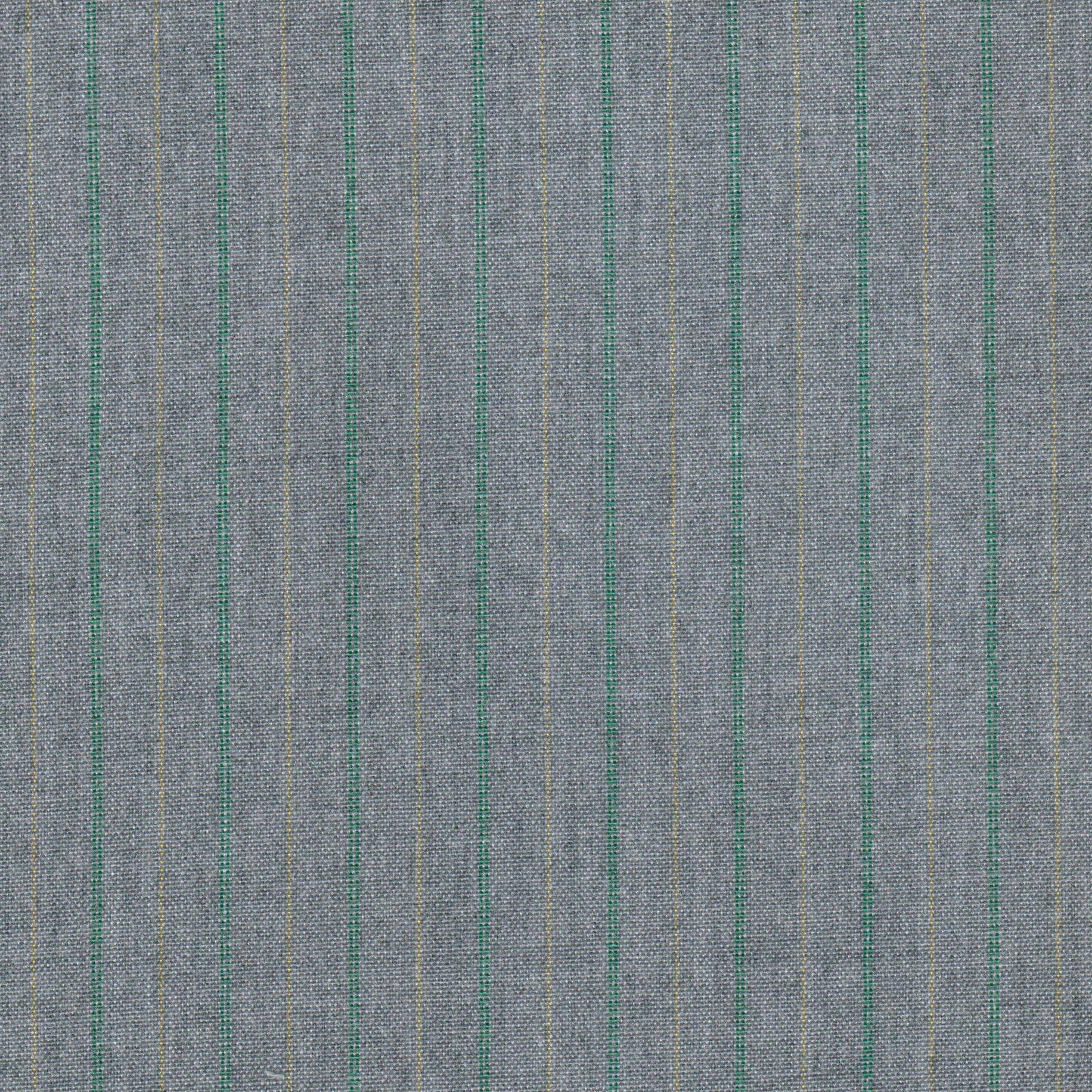 Tela 13018013 jaspeada gris azulado con rayas verticales verde y amarillo; ideal para uniformes escolares, SchoolLine.