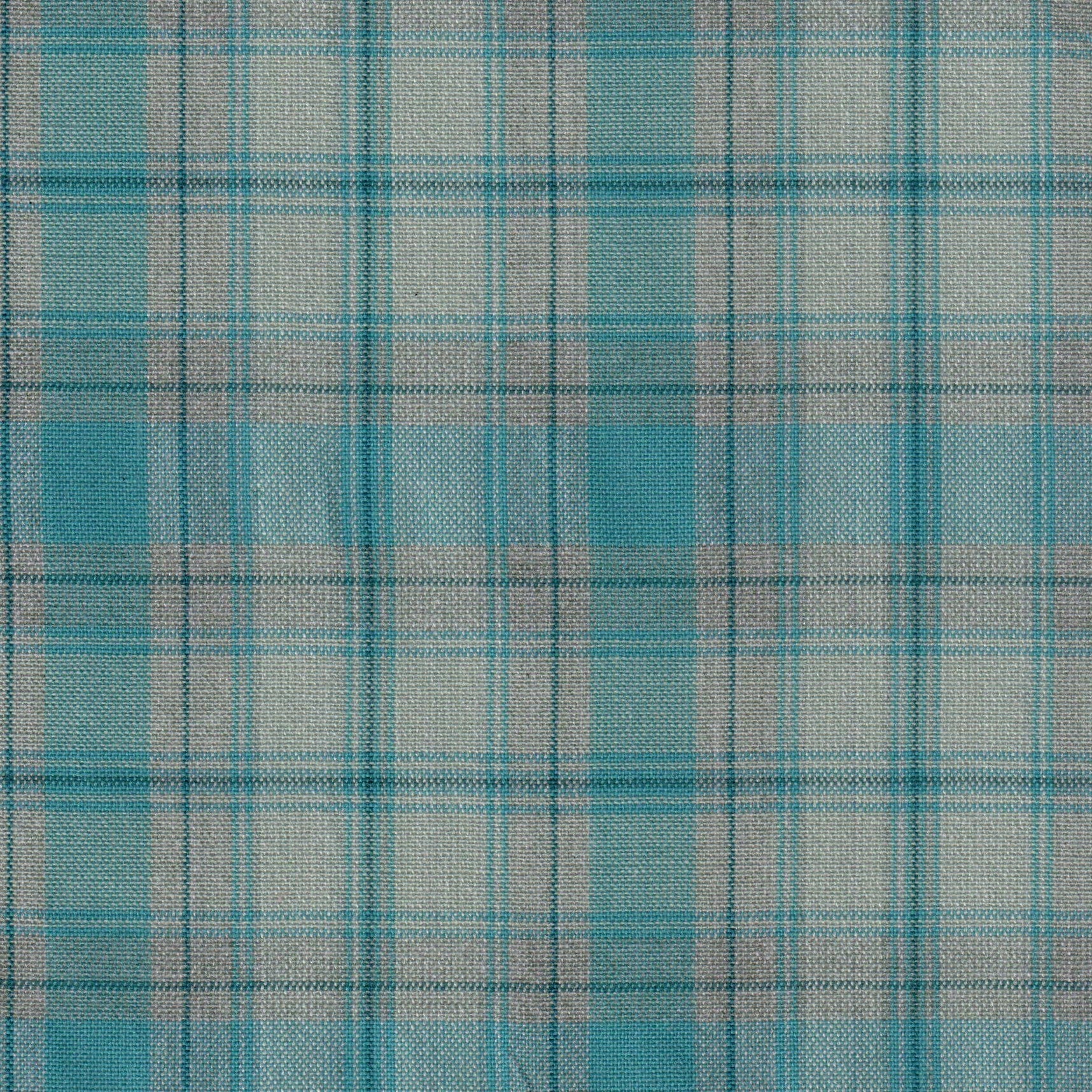 Tela jaspeada turquesa y gris en plaid, tela textil para uniformes escolares; SchoolLine