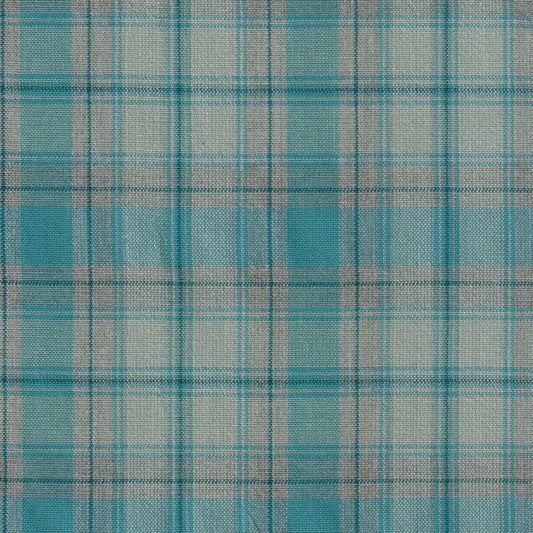 Tela jaspeada turquesa y gris en plaid, tela textil para uniformes escolares; SchoolLine